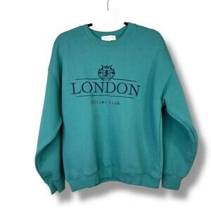 State of Mine Sage Green Fleece Crewneck London Social Club Pullover Sweatshirt